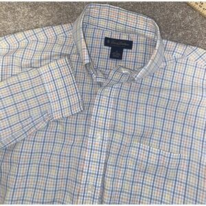 Brooks Brothers Non Iron Colorful Plaid Cotton Mens M Dress Button Down Shirt
